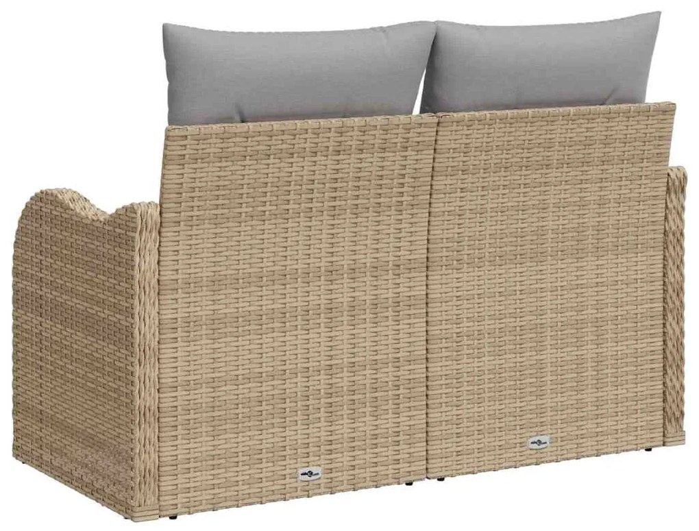 vidaXL Καναπές Κήπου με μαξιλάρι Μπεζ 121 x 62 x 69εκ συνθετικό ρατάν