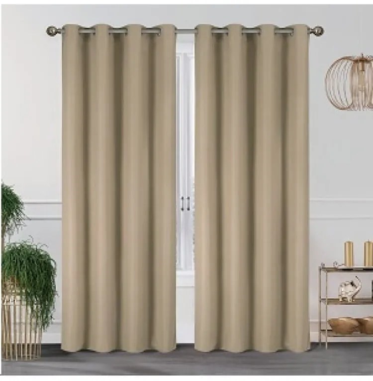 Chios Hellas Κουρτίνα Συσκότισης με Τρουκς Μπεζ Black Out 140x260εκ