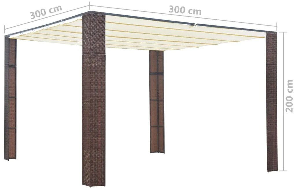 ΚΙΟΣΚΙ ΜΕ ΟΡΟΦΗ ΚΑΦΕ/ΚΡΕΜ 300X300X200 ΕΚ. ΑΠΟ ΣΥΝΘΕΤΙΚΟ ΡΑΤΑΝ 44816