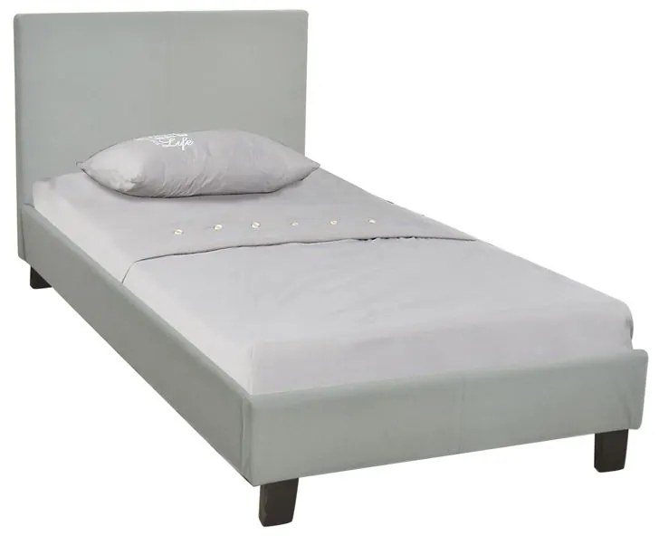 WILTON Κρεβάτι Μονό, για Στρώμα 90x190cm, Ύφασμα Απόχρωση Grey Stone  97x203x89cm [-Γκρι Ανοιχτό-] [-Ύφασμα-] Ε8060,F1