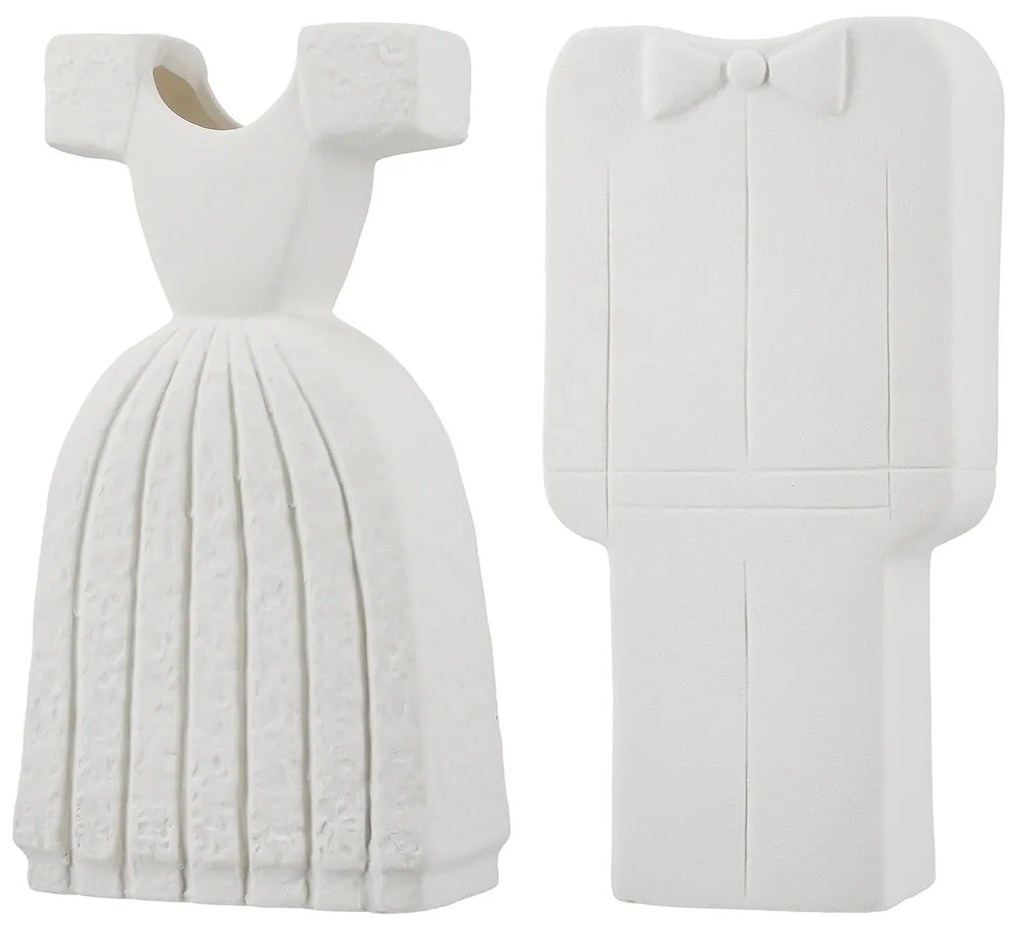 Βάζο "Bridal Couple" Κεραμικό Λευκό PU Pcs. Assorted 12X6x25cm