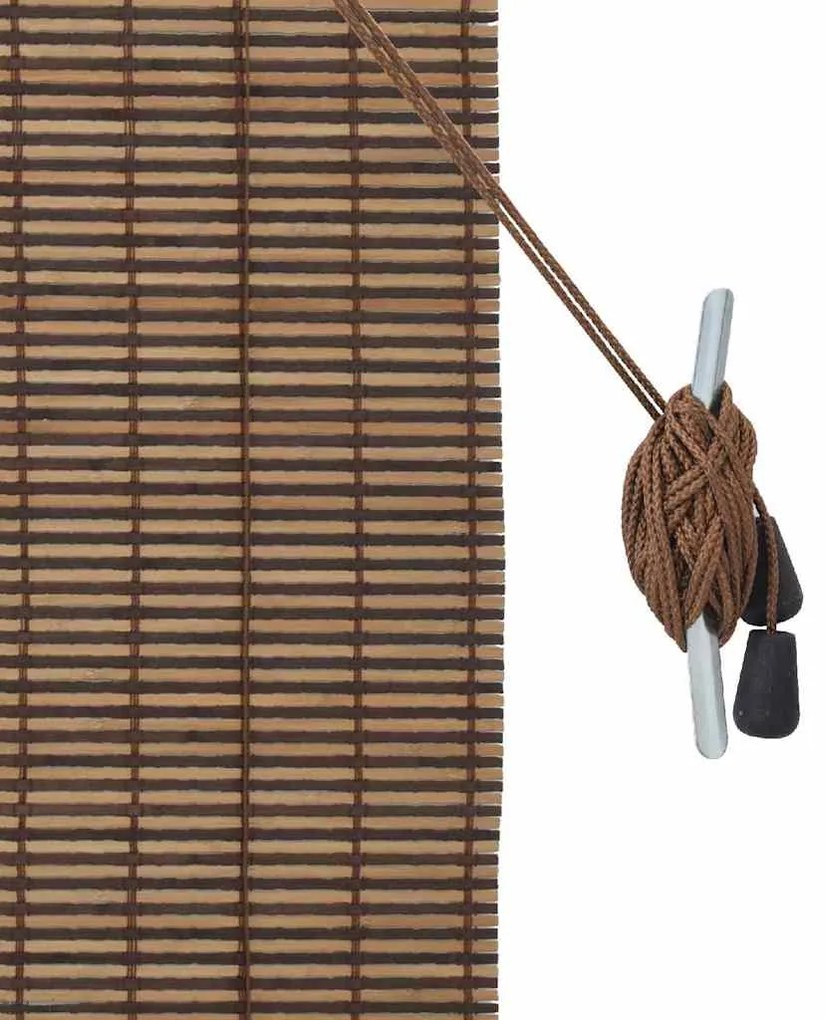 vidaXL Ρολό Παραθύρου με κουρτίνες Καφέ 120 x 160 cm Μπαμπού