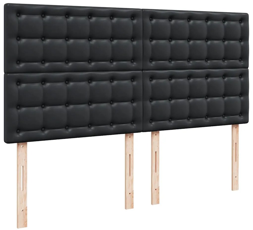 vidaXL Οθωμανικό κρεβάτι με στρώμα Μαύρο 160x200cm Faux Leather
