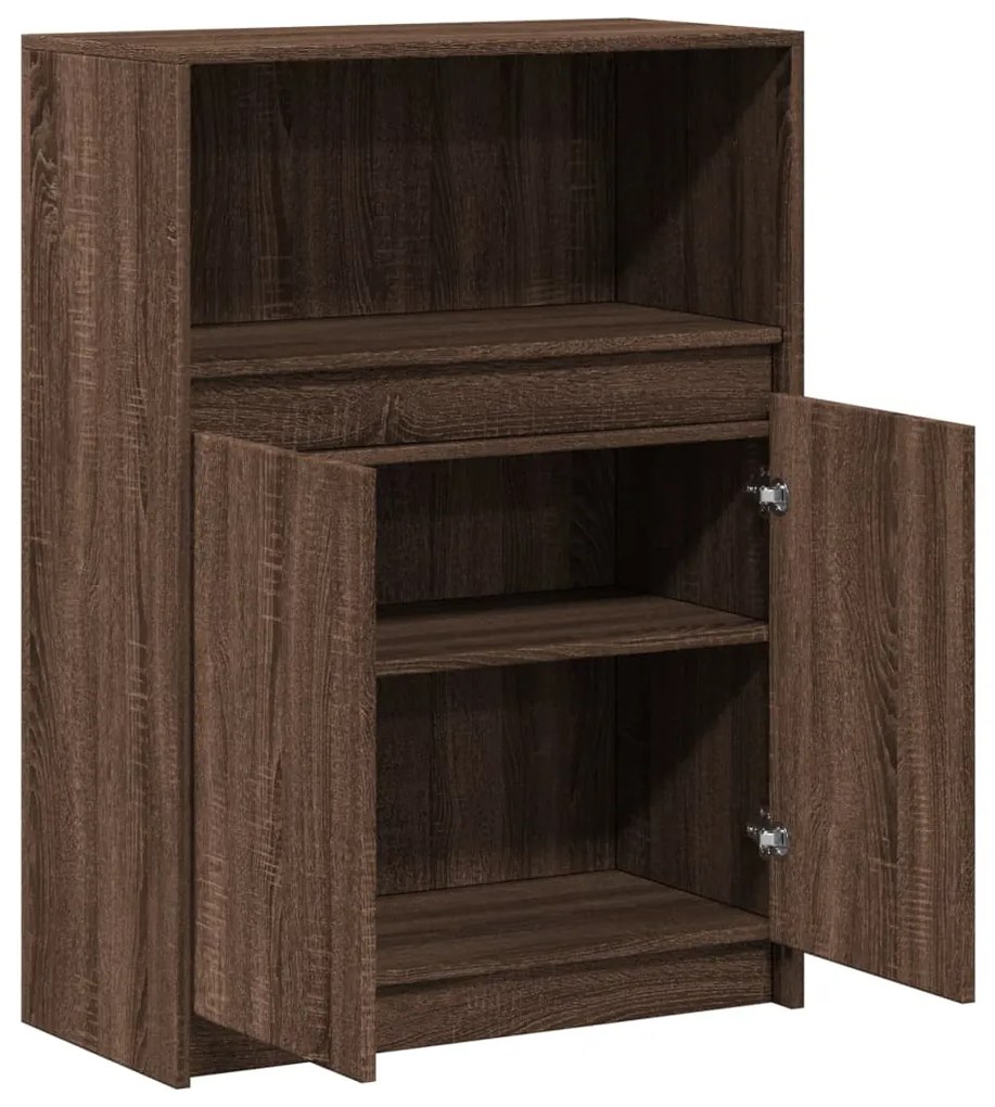 vidaXL Ντουλάπι με Φώτα LED Καφέ Δρυς 72x34x100 εκ. Επεξεργασμένο Ξύλο