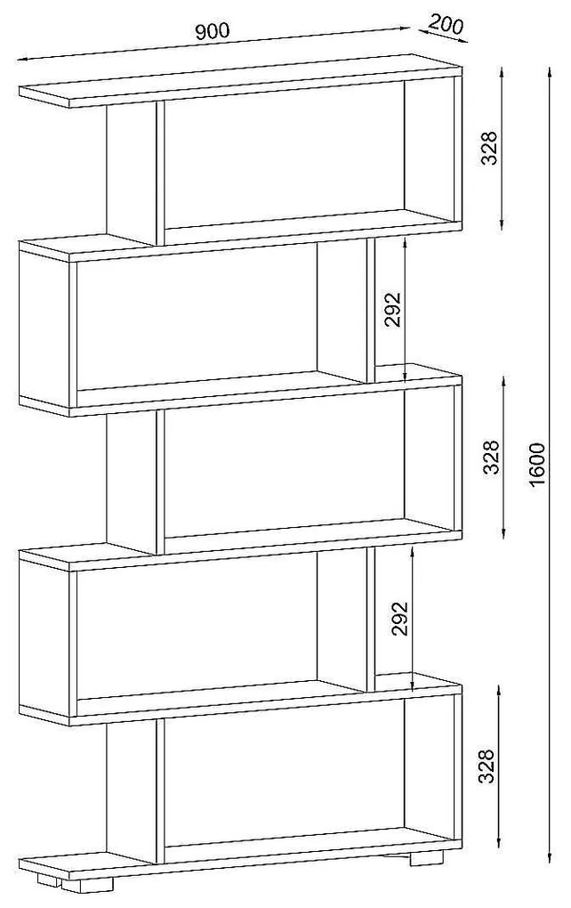 Βιβλιοθήκη MONTONI Λευκό Μοριοσανίδα/Μελαμίνη 90x20x160cm - 14410281 - 14410281