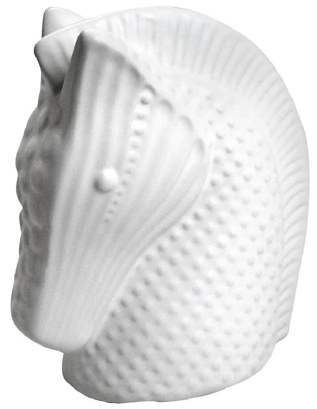 Διακοσμητική Επιτραπέζια Προτομή Αλόγου Κεραμική Λευκή ESPIEL 23,5x13x27εκ. ROD133