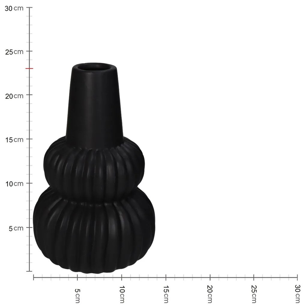 Βάζο Γραμμές Μαύρο Κεραμικό 15.5x15.5x23cm - 05150674 - 05150674