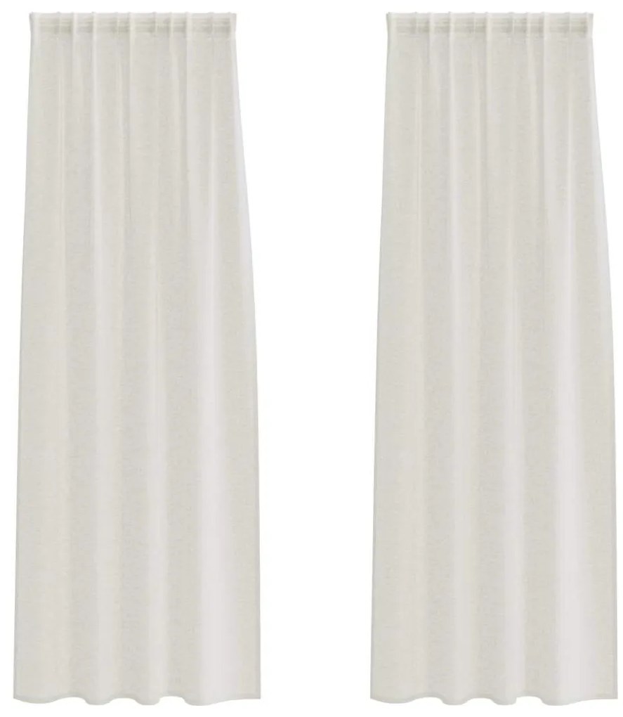 vidaXL Κουρτίνες με κουρτίνες 2 pcs Κρεμ 140x175cm Πολυεστέρας