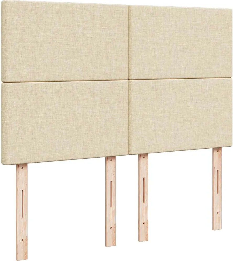 vidaXL Κρεβάτι Boxspring με Στρώμα Κρεμ 140x200 εκ. Υφασμάτινο