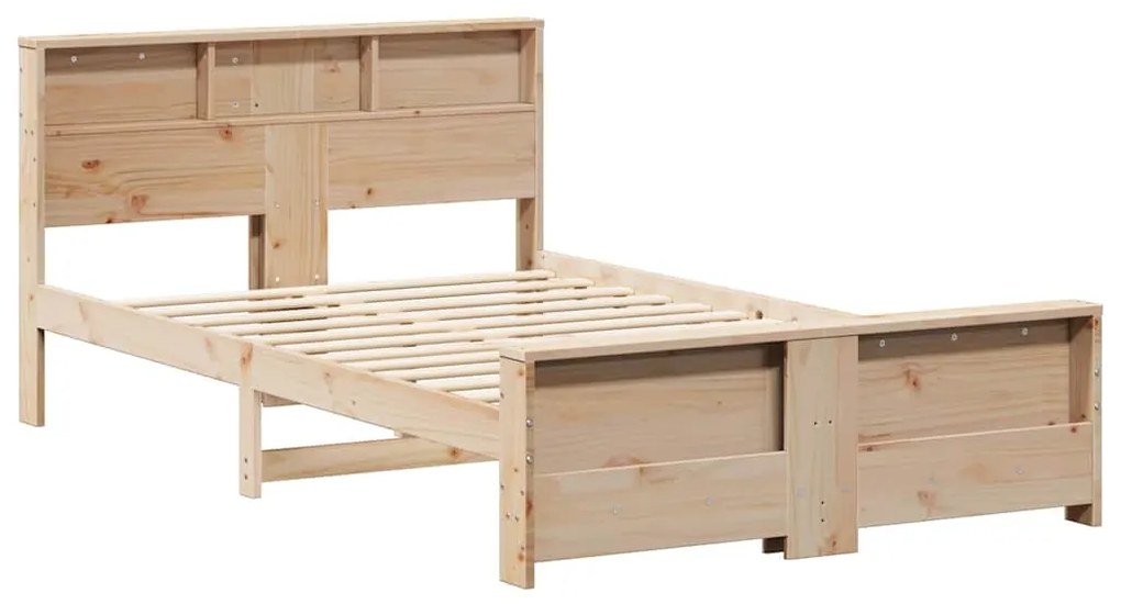 vidaXL Σκελετός Κρεβατιού Καφέ 140 x 190 cm Μασίφ ξύλο πεύκου