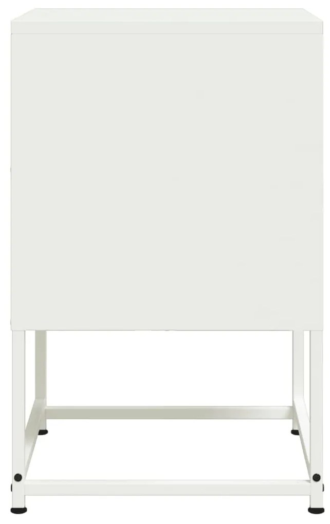 vidaXL Κομοδίνα 2 τεμ. Λευκό 36x39x60,5 εκ. από Χάλυβα