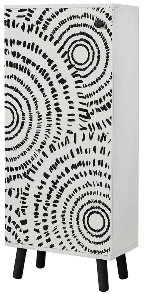Παπουτσοθήκη Vegas 869VEL8630 50x38x135cm White-Black Μοριοσανίδα,Ξύλο