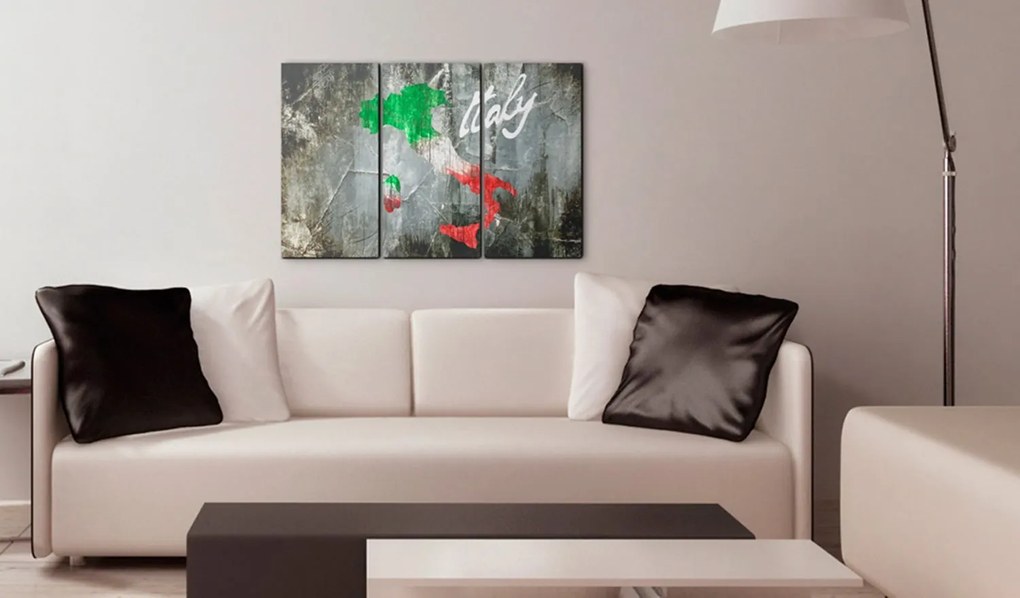 Πίνακας - Artistic map of Italy - triptych 120x80