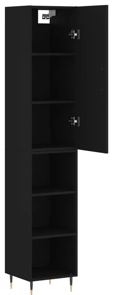 vidaXL Ντουλάπι Μαύρο 34,5 x 34 x 180 εκ. από Επεξεργασμένο Ξύλο
