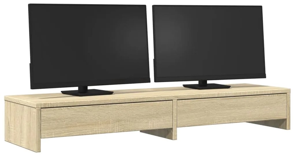 vidaXL Βάση Οθόνης με Συρτάρια Sonoma Δρυς 100x27x15 εκ. Επεξεργ. Ξύλο