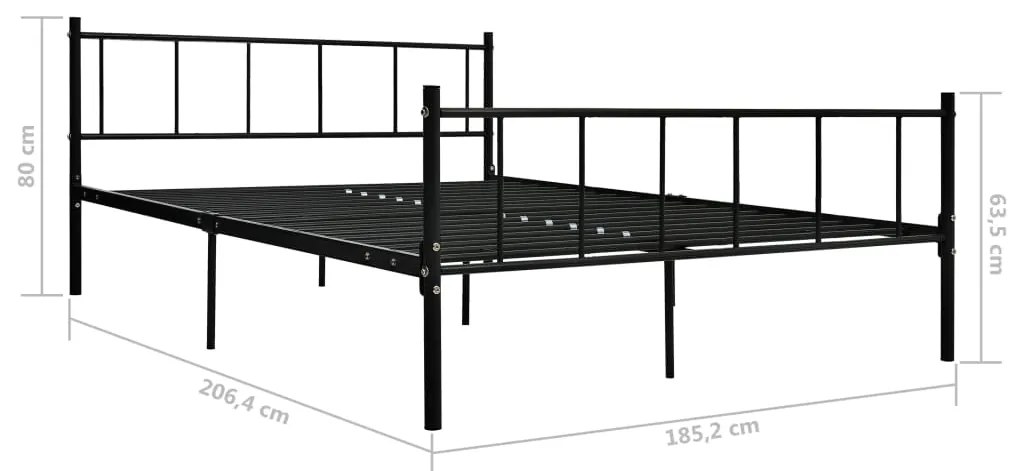 vidaXL Πλαίσιο Κρεβατιού Μαύρο 180 x 200 εκ. Μεταλλικό