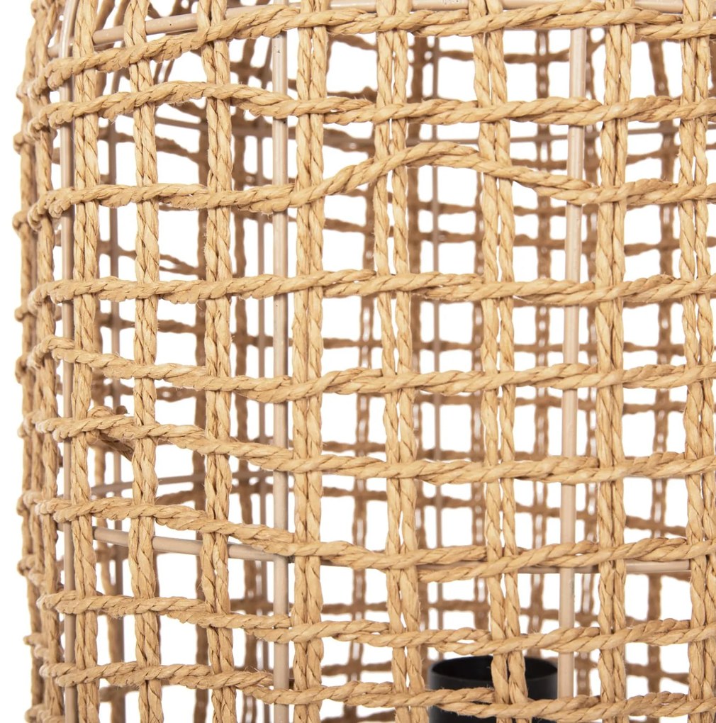 Φωτιστικό Δαπέδου C4358 Μέταλλο - Paper Rope σε Καφέ Φ25x102Υεκ. 25x25x102 εκ.