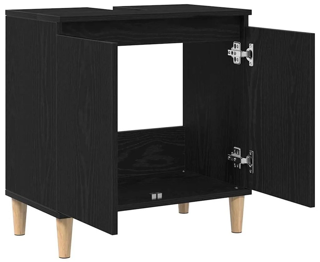vidaXL Ντουλάπι νιπτήρα Μαύρη δρυς 58 x 33 x 60 εκ. Επεξεργασμένο ξύλο