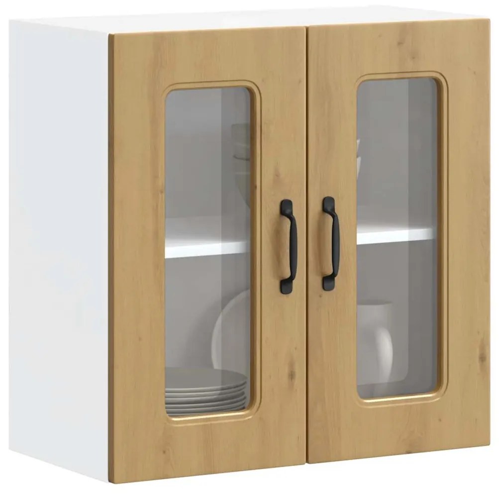 vidaXL Ντουλάπι κουζίνας με γυάλινη πόρτα "Kalmar" Artisan Oak
