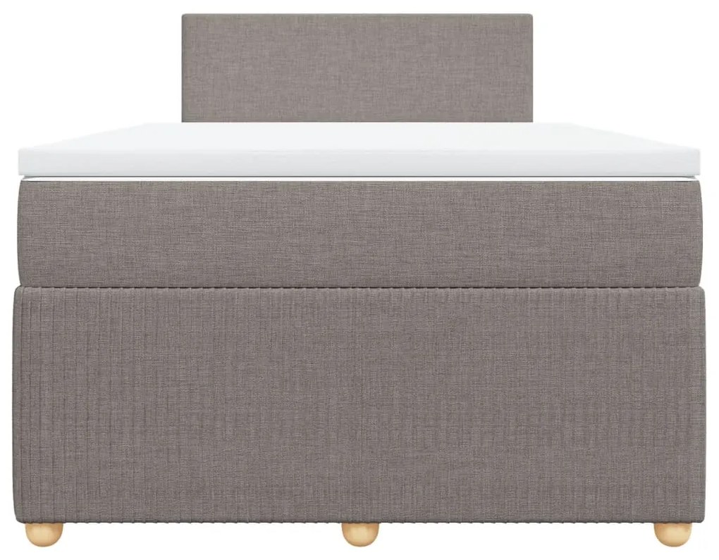 vidaXL Κρεβάτι Boxspring με Στρώμα Taupe 120x190 εκ. Υφασμάτινο