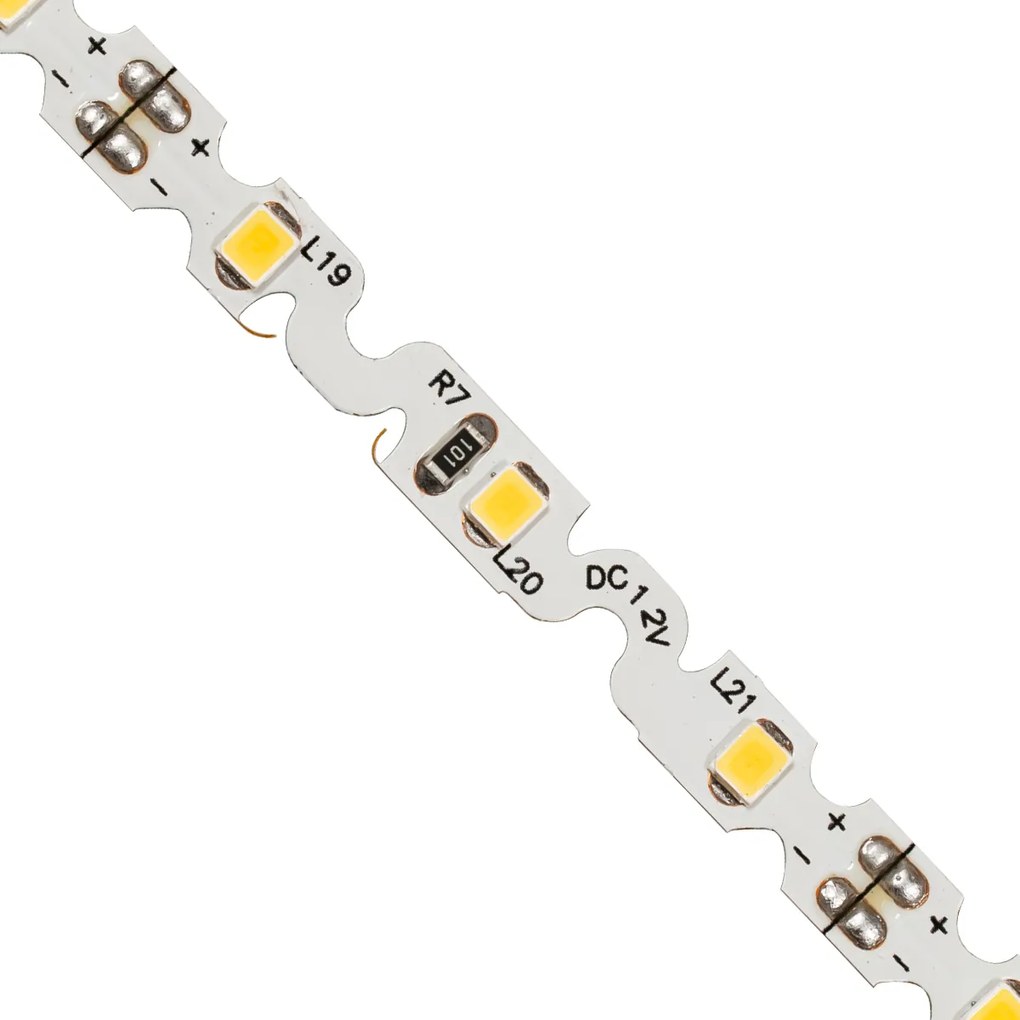 GloboStar® 70042 Ταινία LED Τύπου S Ζιγκ Ζαγκ SMD 2835 5m 6W/m 60LED/m 924lm/m 120° DC 12V IP20 Θερμό Λευκό 3000K - 5 Χρόνια Εγγύηση