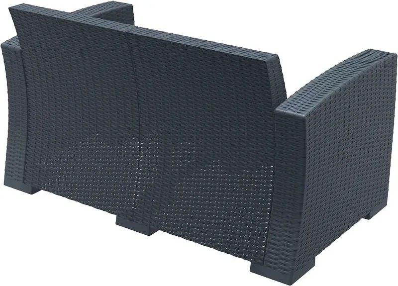 Καναπές 2Θεσιος Monaco Dark Grey Πολυπροπυλενίου 140X79X79εκ.