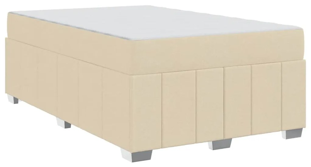 vidaXL Σκελετός Κρεβατιού με στρώμα Κρεμ 120 x 200 cm ύφασμα
