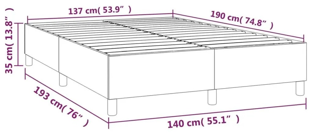 Πλαίσιο Κρεβατιού Καφέ 140x190 εκ. από Συνθετικό Δέρμα - Καφέ