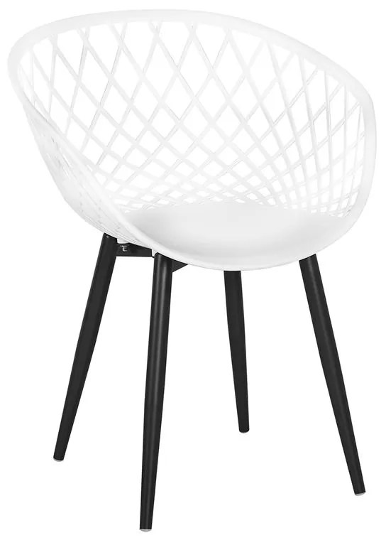 REX Πολυθρόνα-Pro Μέταλλo Βαφή Μαύρο, PP-UV Άσπρο  62x56x80cm [-Άσπρο-, -Μαύρο-] [-PP - PC - ABS-, -Μέταλλο-] Ε373,1W