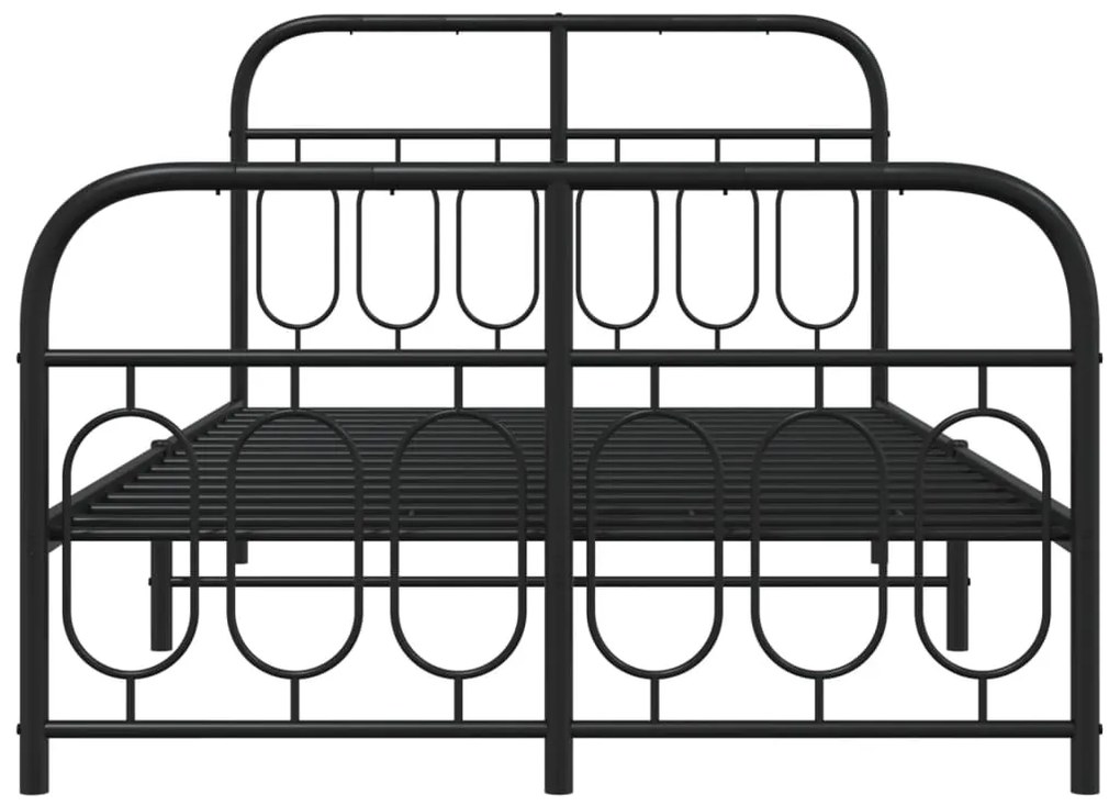 vidaXL Πλαίσιο Κρεβατιού με Κεφαλάρι&Ποδαρικό Μαύρο 120x200εκ. Μέταλλο