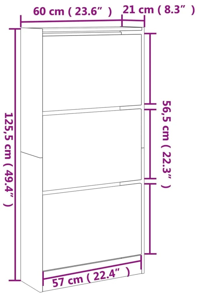 ΠΑΠΟΥΤΣΟΘΗΚΗ ΛΕΥΚΗ 60X21X125,5 ΕΚ. ΑΠΟ ΕΠΕΞΕΡΓΑΣΜΕΝΟ ΞΥΛΟ 839896