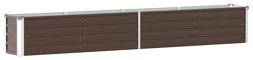 vidaXL Ζαρντινιέρα Υπερυψωμένη Καφέ 320x40x45 εκ. Γαλβανισμ. Χάλυβας
