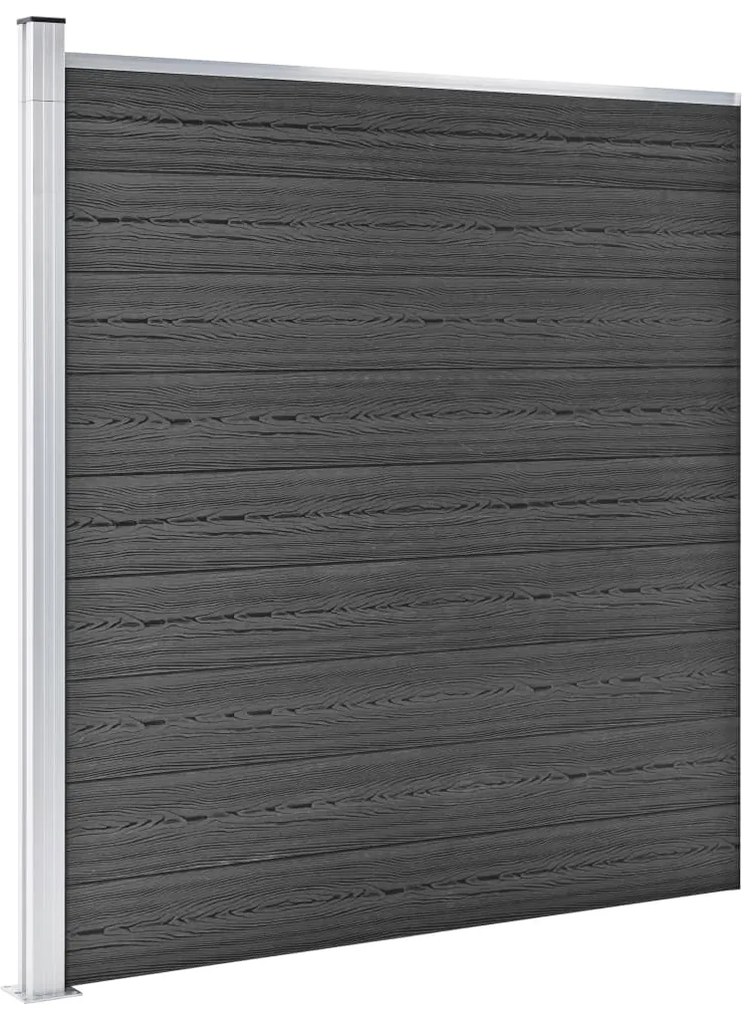 vidaXL Σετ Πάνελ Περίφραξης Μαύρο 619 x (105-186) εκ. από WPC
