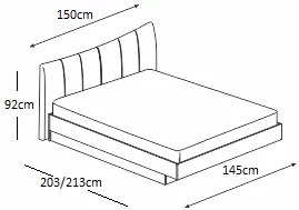 Κρεβάτι ξύλινο με δερμάτινη/ύφασμα MOKA 140x200 DIOMMI 45-211