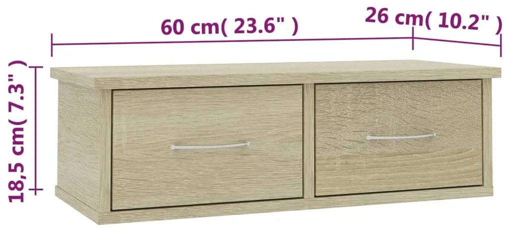 ΡΑΦΙ ΤΟΙΧΟΥ ΜΕ ΣΥΡΤΑΡΙΑ SONOMA ΔΡΥΣ 60X26X18,5 ΕΚ. ΜΟΡΙΟΣΑΝΙΔΑ 800588