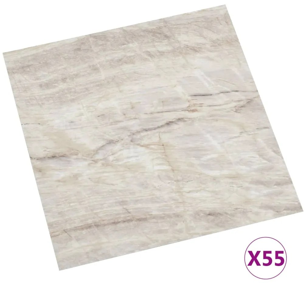 vidaXL Δάπεδο Αυτοκόλλητο Μπεζ 55 τεμ. 5,11 μ² από PVC