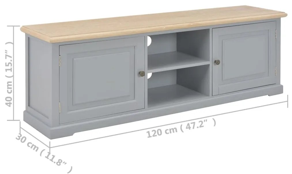 Έπιπλο Τηλεόρασης Γκρι 120 x 30 x 40 εκ. Ξύλινο - Γκρι