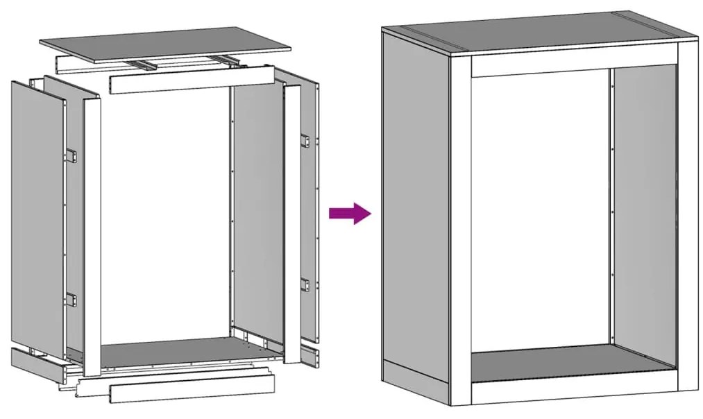 Ράφι για καυσόξυλα 60x40x80 cm Ατσάλι σκληρυθέν στον αέρα - Καφέ