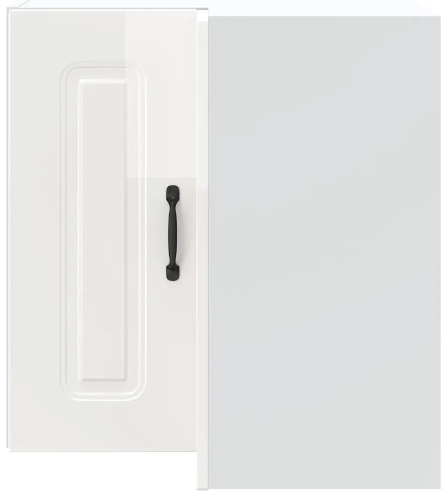 vidaXL Γωνιακό ντουλάπι τοίχου κουζίνας "Kalmar" High Gloss White