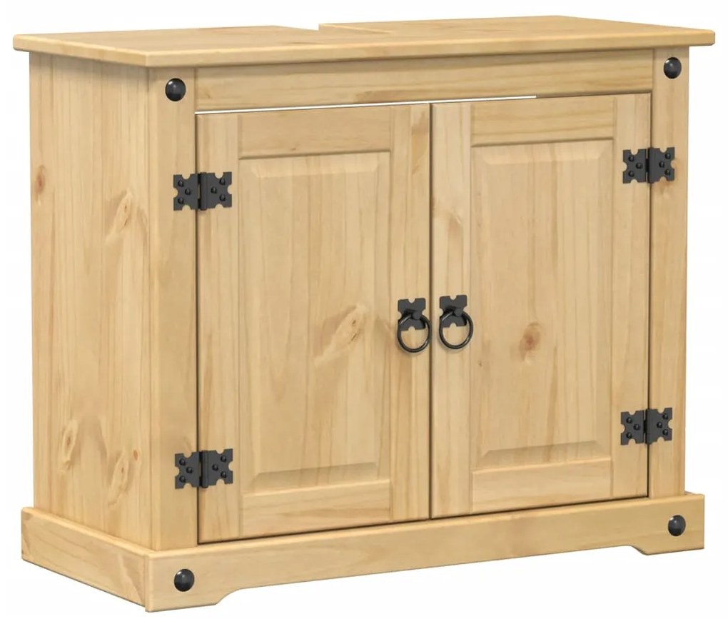 vidaXL Ντουλάπι Μπάνιου Corona 73x33x60 εκ. από Μασίφ Ξύλο Πεύκου