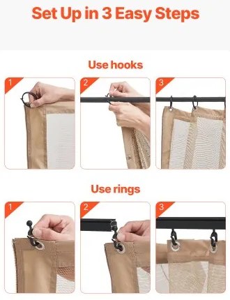 VEVOR Replacement Mesh Gazebo Netting Screen for 10x12x7.3 ft Patio, Net Only