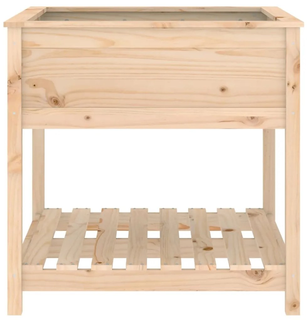 vidaXL Ζαρντινιέρα με Ράφι 82,5x82,5x81 εκ. Μασίφ Ξύλο Πεύκου