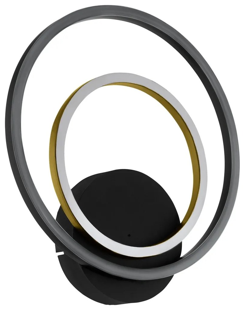 Φωτιστικό Επίτοιχο Eglo 390088 LANACERA Μαύρο Ματ (Black Mat)|Χρυσό Χρώμα (Gold Coloured) 3000K