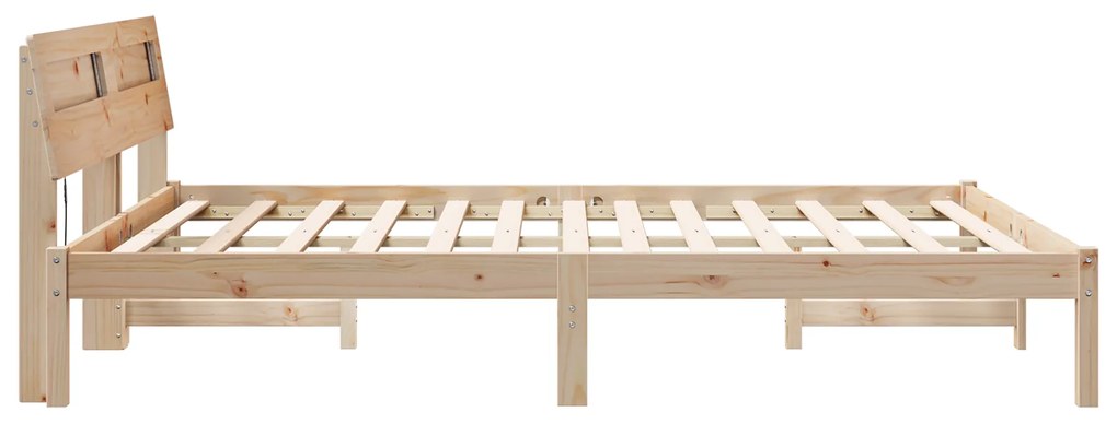 vidaXL Σκελετός Κρεβατιού Καφέ 160 x 200 cm Συμπαγές ξύλο πεύκου