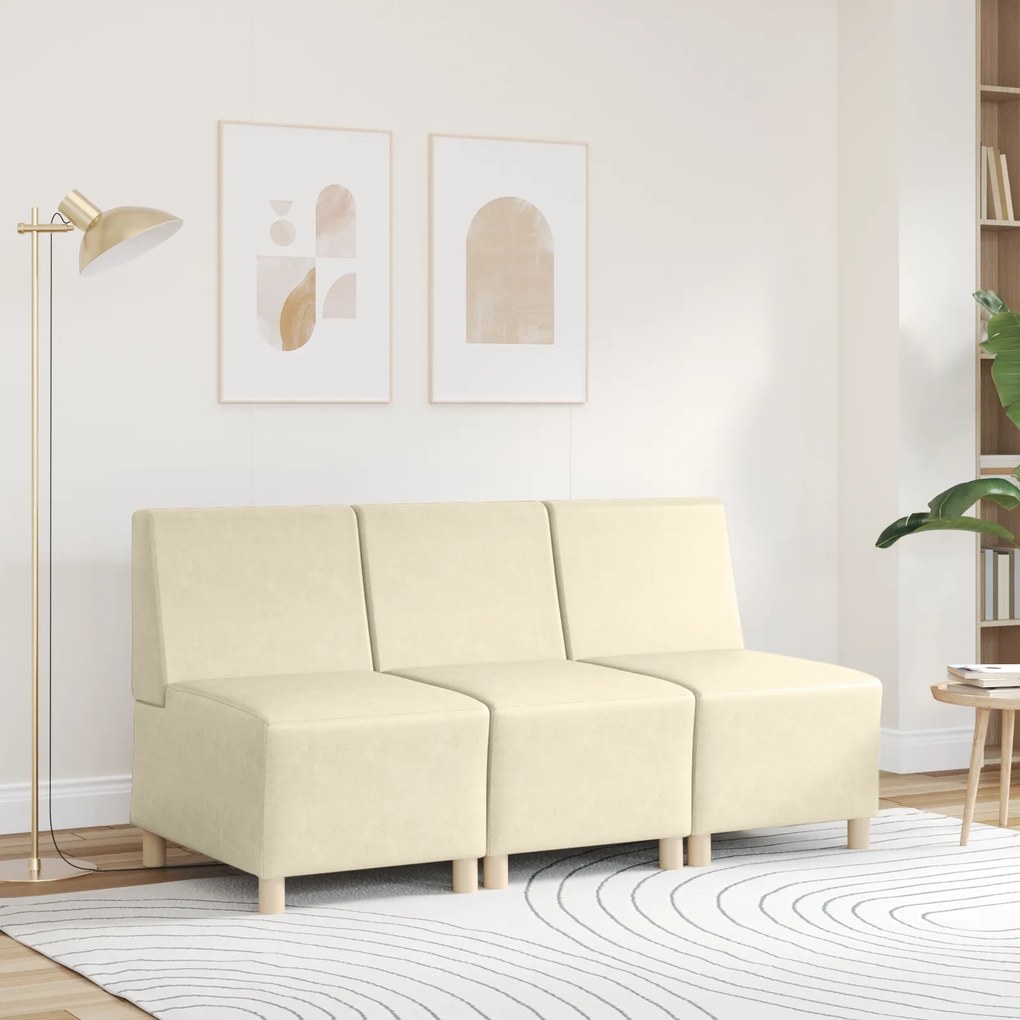 vidaXL Καθίσμα Σαλονιού Κρεμ 55 x 74 x 82 εκ Τεχνητό δέρμα