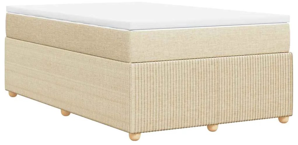 vidaXL Κρεβάτι Boxspring με Στρώμα Κρεμ 120x190 εκ. Υφασμάτινο