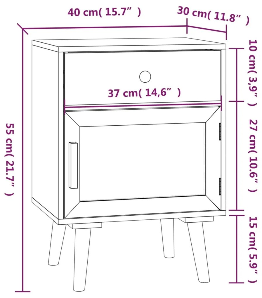 ΚΟΜΟΔΙΝΟ 40 X 30 X 55 ΕΚ. ΑΠΟ ΕΠΕΞΕΡΓΑΣΜΕΝΟ ΞΥΛΟ 352146