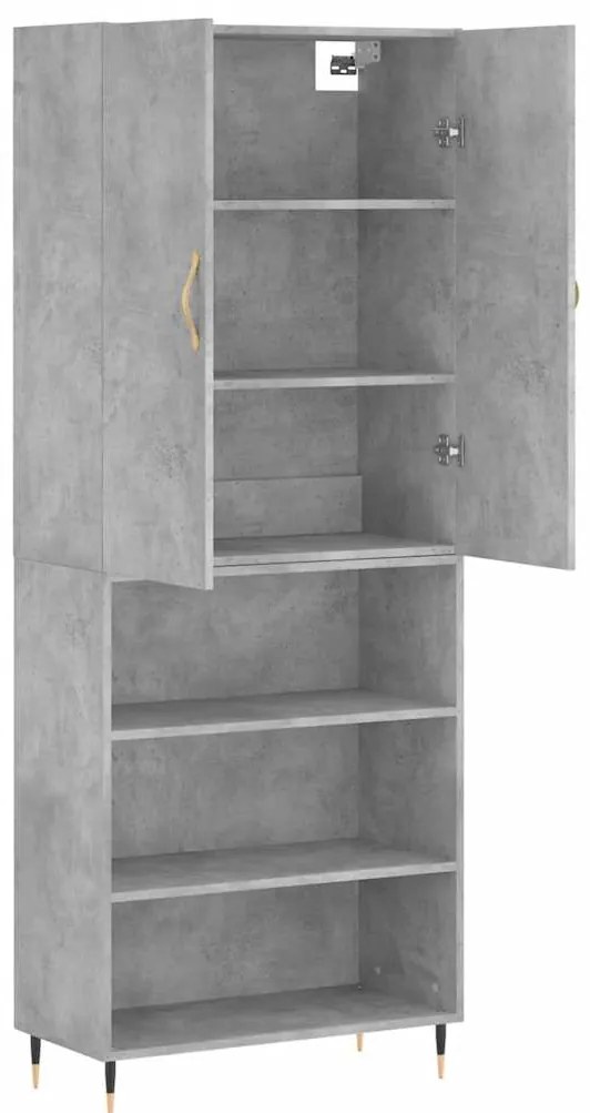 vidaXL Ντουλάπι Γκρι Σκυροδέματος 69,5x34x180 εκ. Επεξεργασμένο Ξύλο