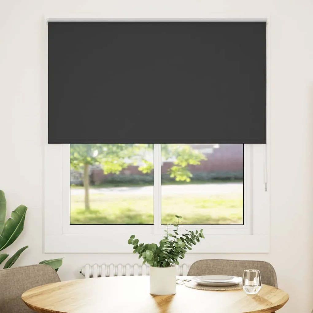 Roller Blind Blackout Μαύρο 130x150 cm Πλάτος υφάσματος 126,6cm - Μαύρο