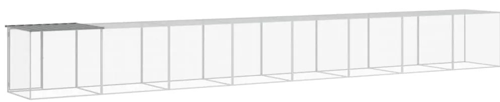 vidaXL Κοτέτσι - Κλουβί με Στέγη Αν. Γκρι 803x98x90 εκ. Γαλβαν. Ατσάλι